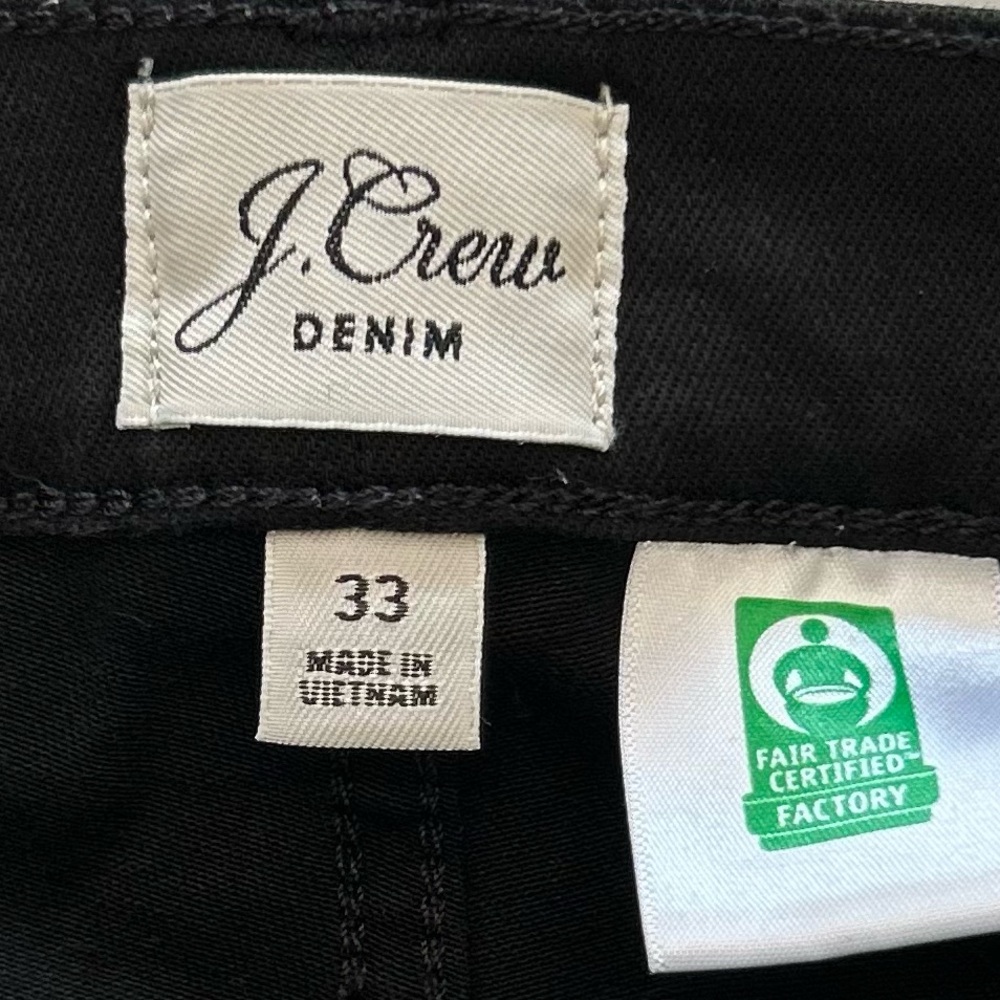 J. Crew 9” Billie Black Denim Demi Boot Crop Jeans Size 33 Cropped Kicked Leg - Picture 7 of 11